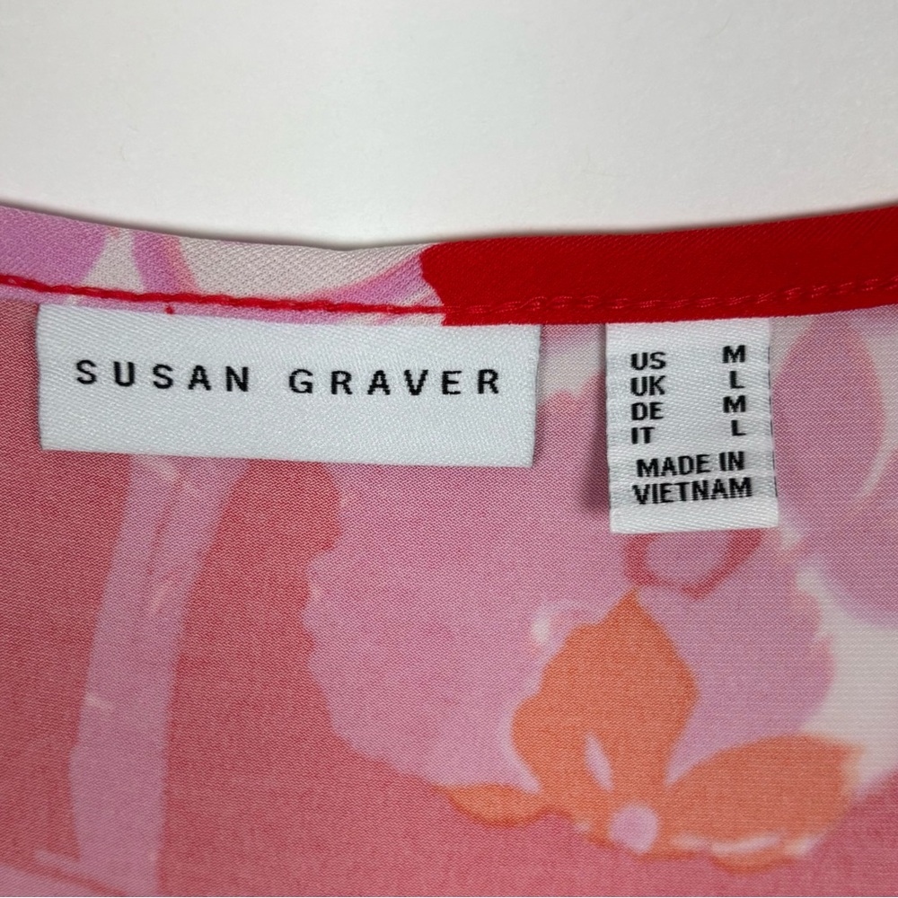 Susan Graver Liquid Knit Floral Size Medium Midi Dress Square Neck - Picture 6 of 8
